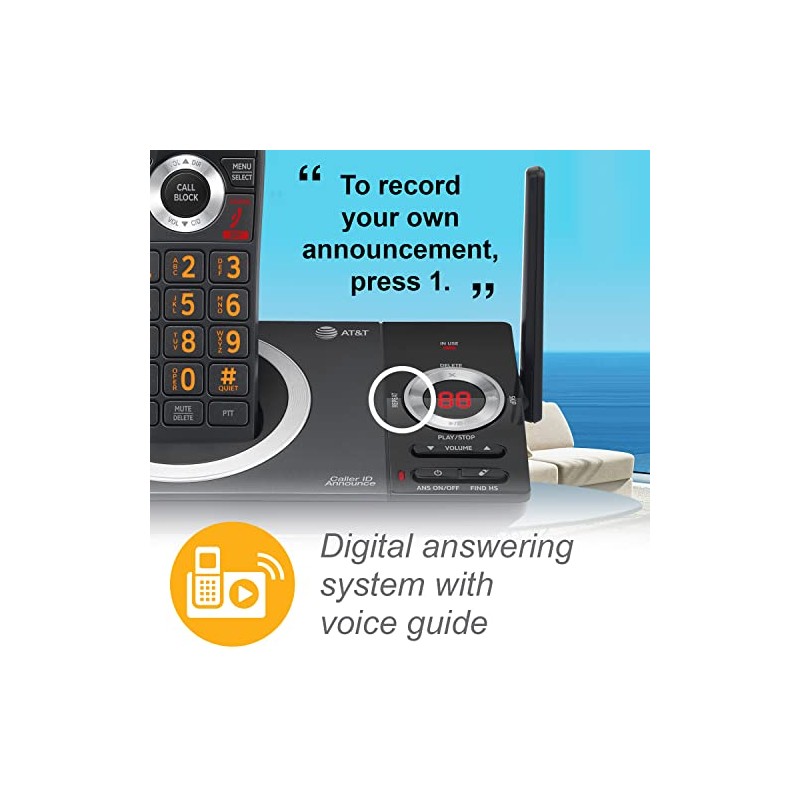 AT&T CL82219 DECT 6.0 2-Handset Cordless Phone for Home with