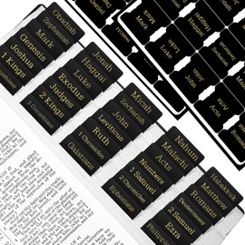 Bible Tabs, 75 Tabs, Laminated Bible Index Tabs for Women and Men, Bible Book Tabs for Easy Navigation, Large Print Easy to Read(Gold Foil Black)