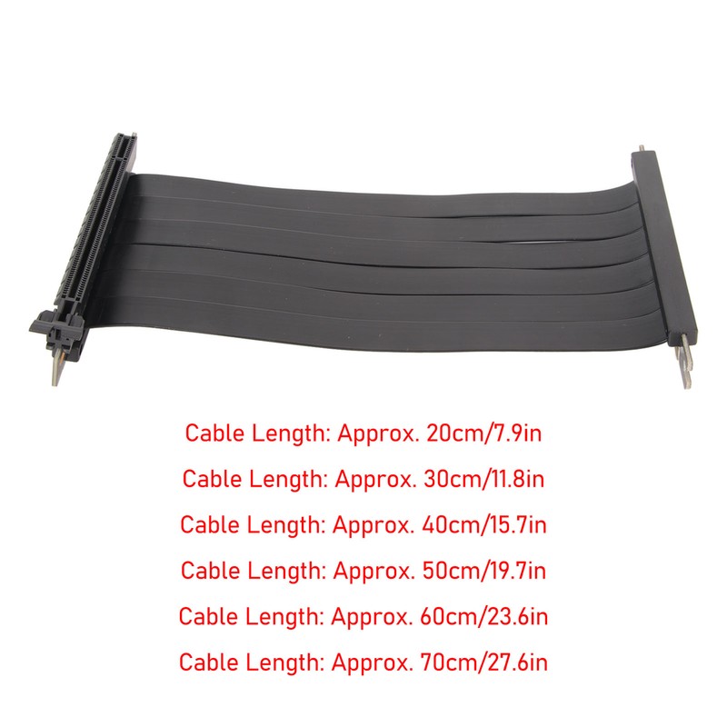 PCIE 3.0 X16 Riser Cable 180 Degree High Speed Flexible