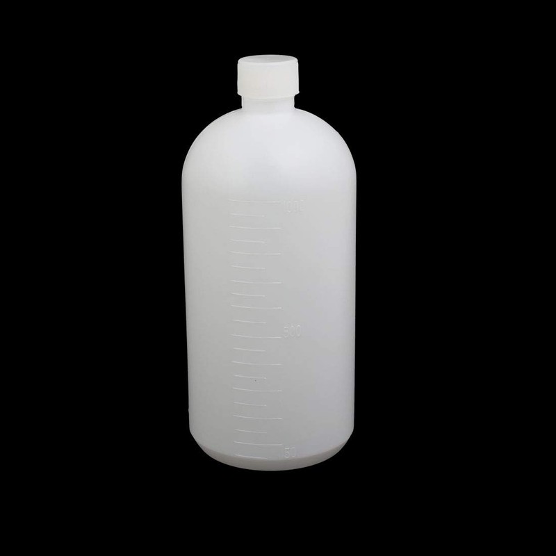 sourcing map 1L HDPE Plastic Clear White Narrow Mouth Liquid