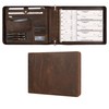 Leather Business Checkbook Binder - 7 Ring Zippered Binder with