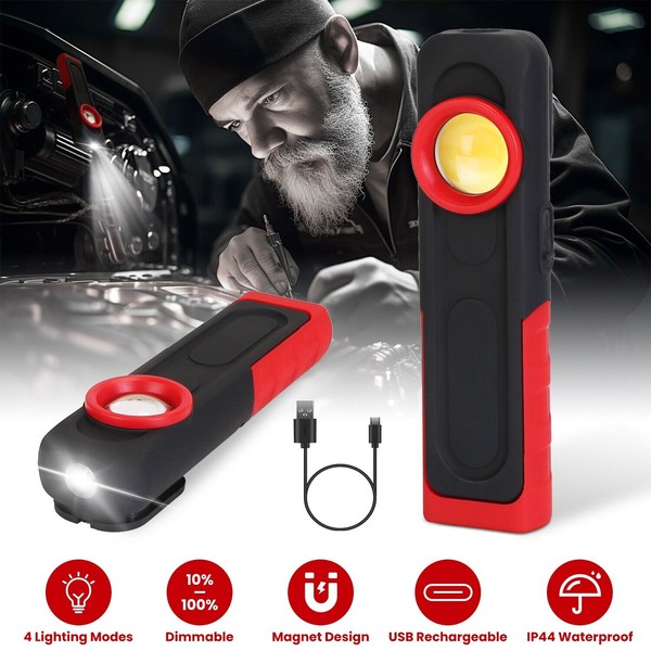 iMountek Portable LED Work Light Flashlight Lamp Magnetic Base USB