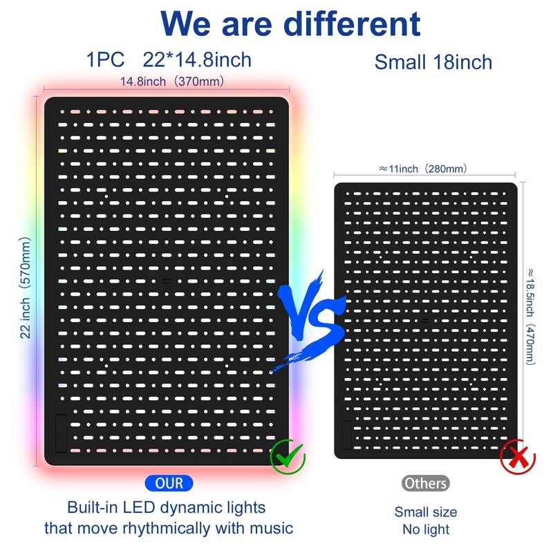 TINLOK Gaming Pegboard Organizer for RGB Light,Peg Board Wall for