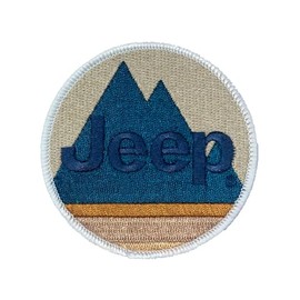 Jeep Mountain Range Embroidered Patch | 4" Heat Seal Patch for Clothes, Backpacks, Hats, Jackets, and Jeans
