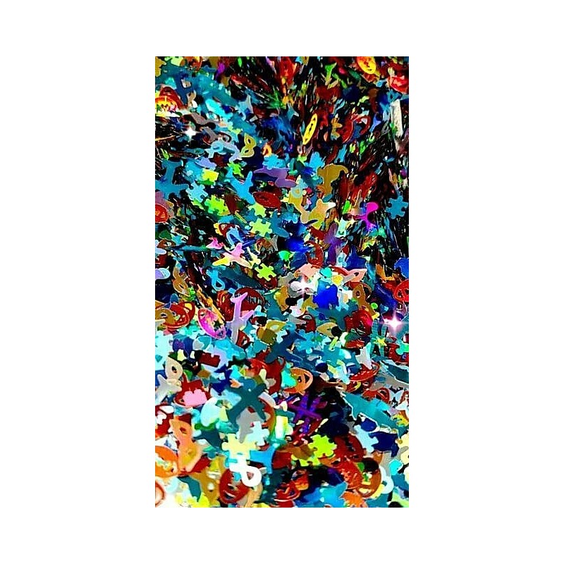 Unique Nail Creations CHILD ABUSE Blend~MULTI SHAPES GLITTER~Nail•A