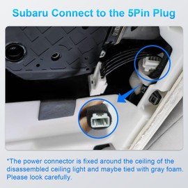 Dashcam Power Adapter 5 Pin (Model B) Custom for Subaru Ascent Crosstrek Forester Impreza Legacy Outback WRX and More,Hide The Wires,GPS Radar,Connect to Auto-Dimming Port(Hidden)