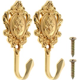 ABOOFAN 2 Pcs Curtain Tieback Rose Flower Curtain Hooks Drapery Hooks Gold Curtain Hooks for Curtain Tie Back Drapery Holdbacks Outdoor Curtains Curtain Holdbacks for Walls Vintage Nursery