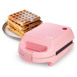 Tasty Mini Nonstick Waffle Maker, Perfect for Individual Waffles, Hash Browns, Brownies and more, Quick Results, Easy Clean Up, 600W, Pink