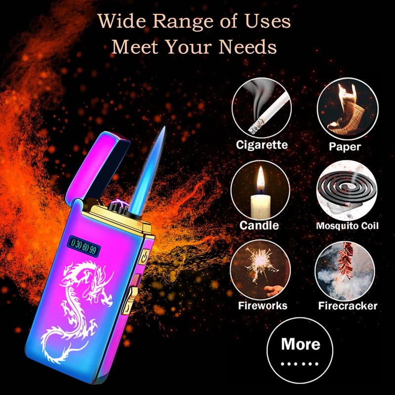 Dragon Arc Lighter - Jet Flame Torch, 2-in-1 USB Rechargeable