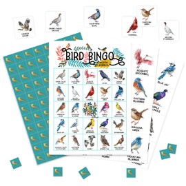 Bird Bingo Game Cards, North America Bingo Game for Adults, Backyard Birding Bingo Cards Supplies, Animal Bingo Birthday Party Decor Favors, Card Gifts for Bird Lovers Women Friends Family Holiday, 01