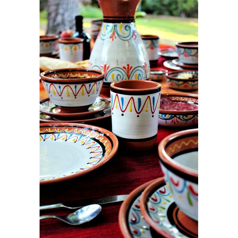 Cactus Canyon Ceramics Salsa Bowls - Spanish Terracotta White Decor