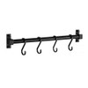 Smallboutique Black Aluminum Utensil Holder Rack, Wall Mounted Hanging Rack