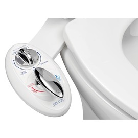 LUXE Bidet NEO 320 - Hot and Cold Water, Self-Cleaning, Dual Nozzle, Non-Electric Bidet Attachment for Toilet Seat, Adjustable Water Pressure, Rear and Feminine Wash, Lever Control (White)