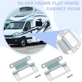 SG Store 8Pcs Cranked Flush Hinge 50mm Door Mechanical Hinges Furniture Hardware for 15-19mm Cupboard Door Motorhome Caravans Camper Van Door(with Screw)