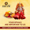 Satvik 2 Pc Set of Brass 12 Inch Peacock Diya
