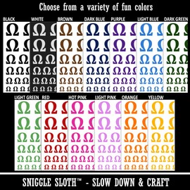 Ohm Omega Electrical Resistance Power Symbol Temporary Tattoo Water Resistant Fake Body Art Set Collection - Black (One Sheet)