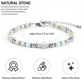 VIBILIA Beaded Bracelets for Women, Inspirational Cross Bracelets for Women, Natural Agalmatolite Jesus Bracelet, Christian Gifts for Mom, Daughter, Wife, Sister, Friend Birthday Mother's Day