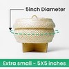 Bamboo Rice Steamer serving Basket kratip Container Handmade Kitchen Decor