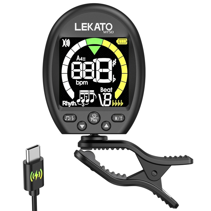 LEKATO Clip Tuner Guitar Tuning Metronome Tone Generator 3 in