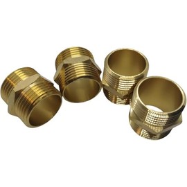 4-piece set brass double nipples, 1/2 inch male thread, robust and durable connection parts for pipelines, ideal for plumbing and DIY projects (1/2")