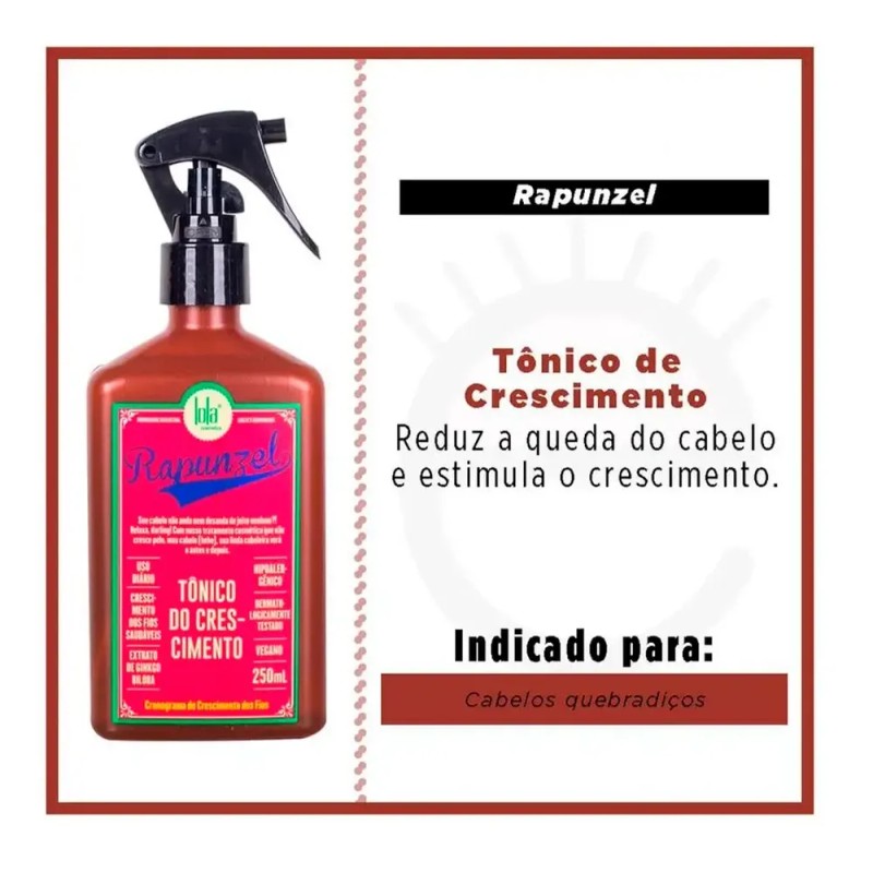Tónico Capilar Rapunzel Lola Cosmetics 250ml Para Crecimiento y Caída