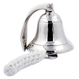Nautical Wall Hanging Ship Bell 4", Silver Chrome