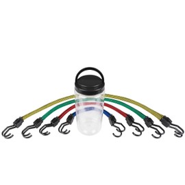 Walser Tension Strap Set, Elastic Luggage Tensioners, Pack of 8, Tension Straps for Transport, Tie Down Straps with Steel Hooks, Heavy Duty Tension Rope