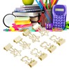 30pcs Gold Binder Clips Flower Shape Pentagonal Heart Shape Electroplating