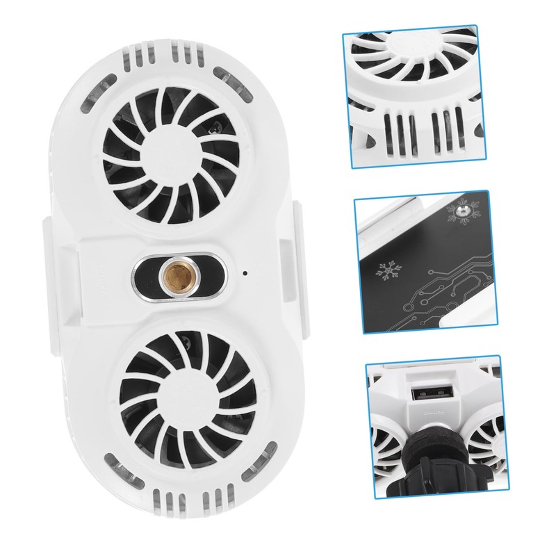SHOWERORO Smartphone Cooling Fan with Dual Quiet Fans LED Light