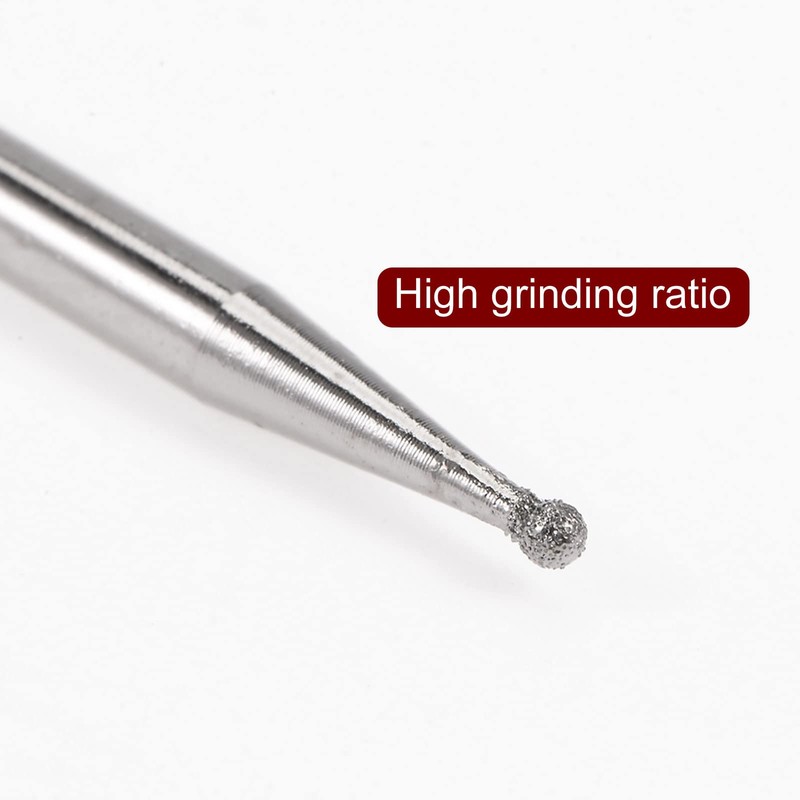 sourcing map 30pcs Diamond Grinding Burrs Carving Bits 1.5mm Ball