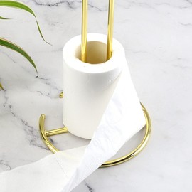 Stainless Steel Paper Towel Holder Kitchen Paper Roll Holder Kitchen Paper Towel Dispenser (Gold 2)