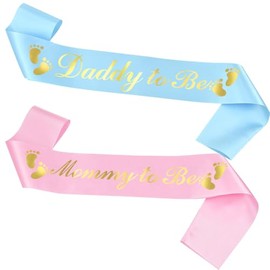 Daddy Mommy to Be Sash for Baby Shower Party Sashes New Mom Dad Gifts Gender Reveal Newborn Party Favors Pregnancy Announcement Sash for New Mother Father 2pcs