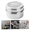 NOLITOY 8pcs Magnetic Stainless Steel Spice Jars with Transparent Lids