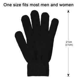 LYDTICK 3 Pairs Winter Magic Gloves Warm Strecty Knit Gloves For Men Women in Common Size, Black