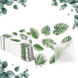 Pack of 40 Serviettes Happy Birthday Eucalyptus Napkins Sage Green Napkins Communion Eucalyptus Birthday Decoration Napkins Wedding Napkins for Weddings Table Decorations