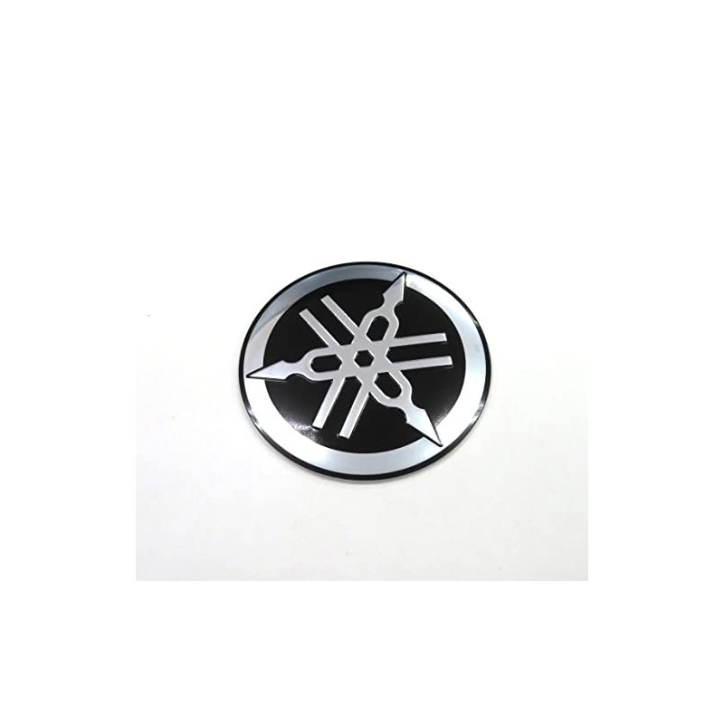 Yamaha Genuine Aluminum Coated Sticker 55mm Diameter Silver/Black