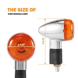 Motorcycle Turn Signals 4pcs Chrome Bullet Front Rear Lights for Honda Harley Kawasaki Suzuki Yamaha Motorcycle Street Standard Custom Bike Cruiser Bobber Chopper （4pcs）