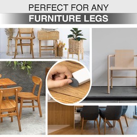 ARVO Furniture Pads Floor Protectors - 48 Pcs Felt Furniture Pads, Felt Pads for Furniture Feet, Non-Slip Anti-Scratch for Hardwood Floors, Chair Legs - Grey