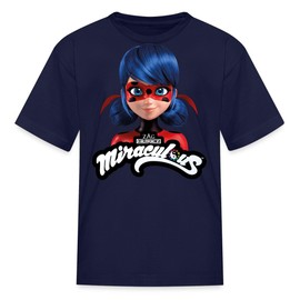 Spreadshirt Miraculous Merchandise Ladybug with Logo Kid's T-Shirt, XS, Navy