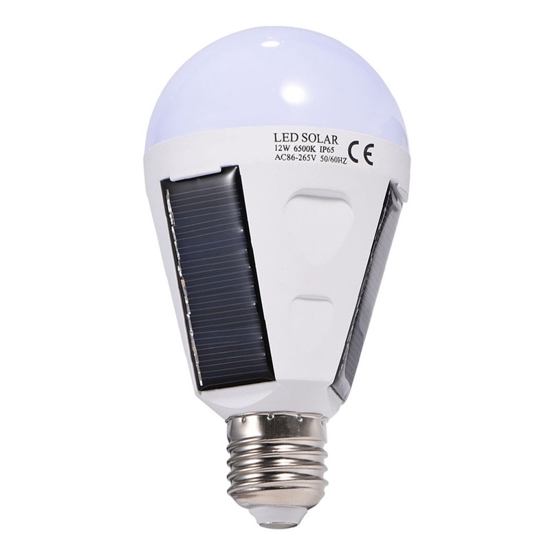 Solar Panel LED Light Bulb Portable Waterproof Indoor/Outdoor Hiking Camping