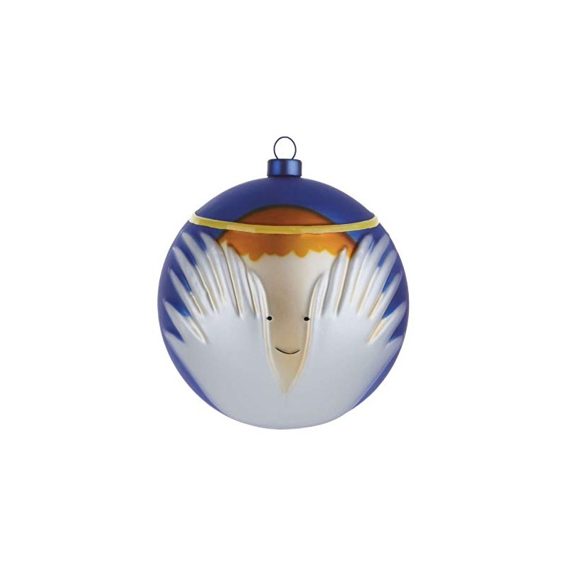 Alessi Angioletto Christmas Bauble, Glass, Multi-Colour, 9 x 9 x