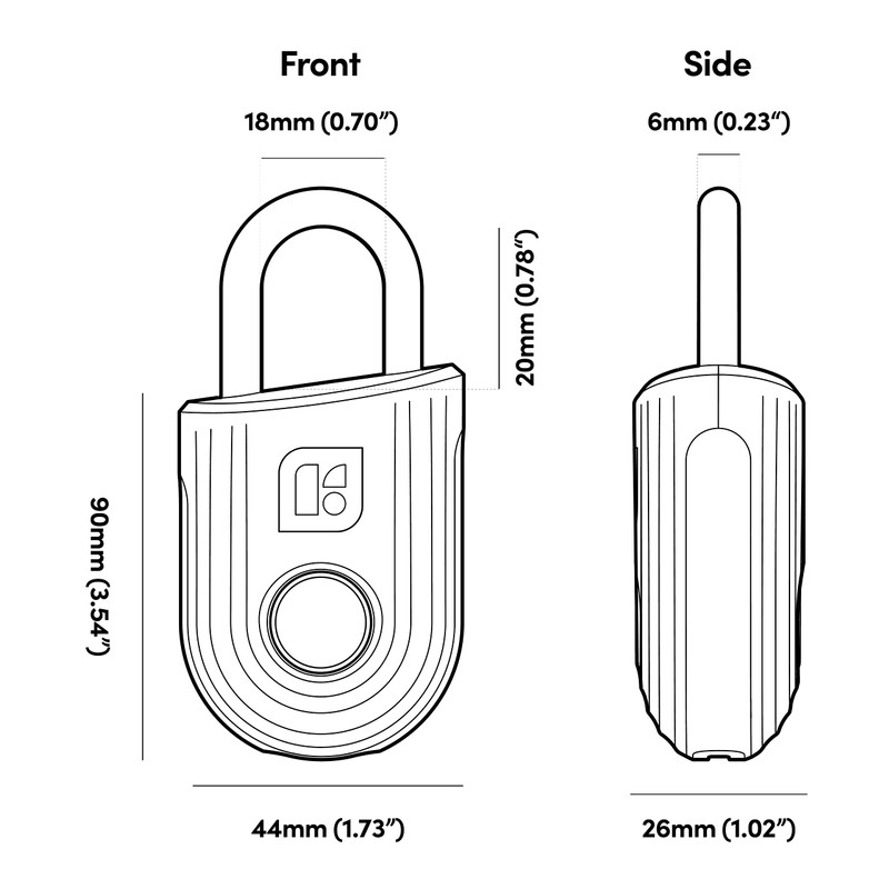 igloohome Padlock Lite Red Keyless Fingerprint Padlock with Mobile App