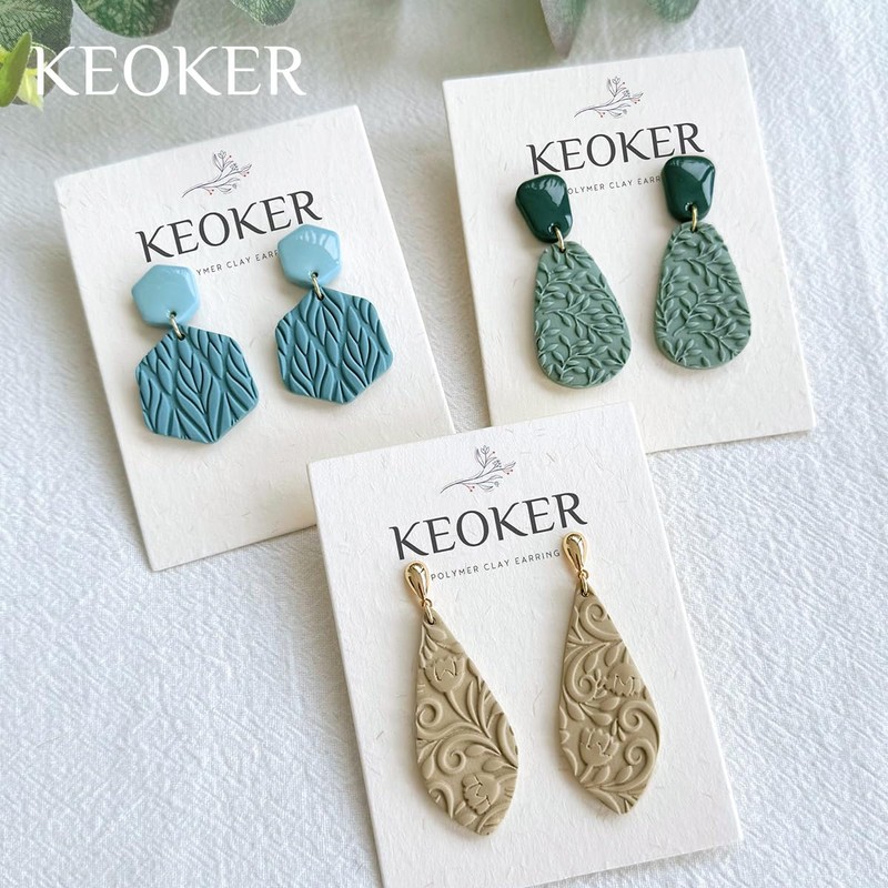 KEOKER Polymer Clay Texture Roller, 3PCS Roller for Making Earrings,