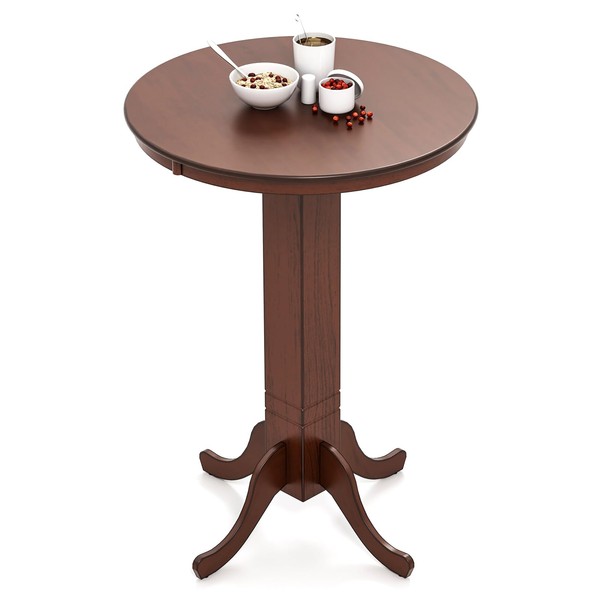 Giantex 30” Round Bar Table, Dining Table with Rubber Wood