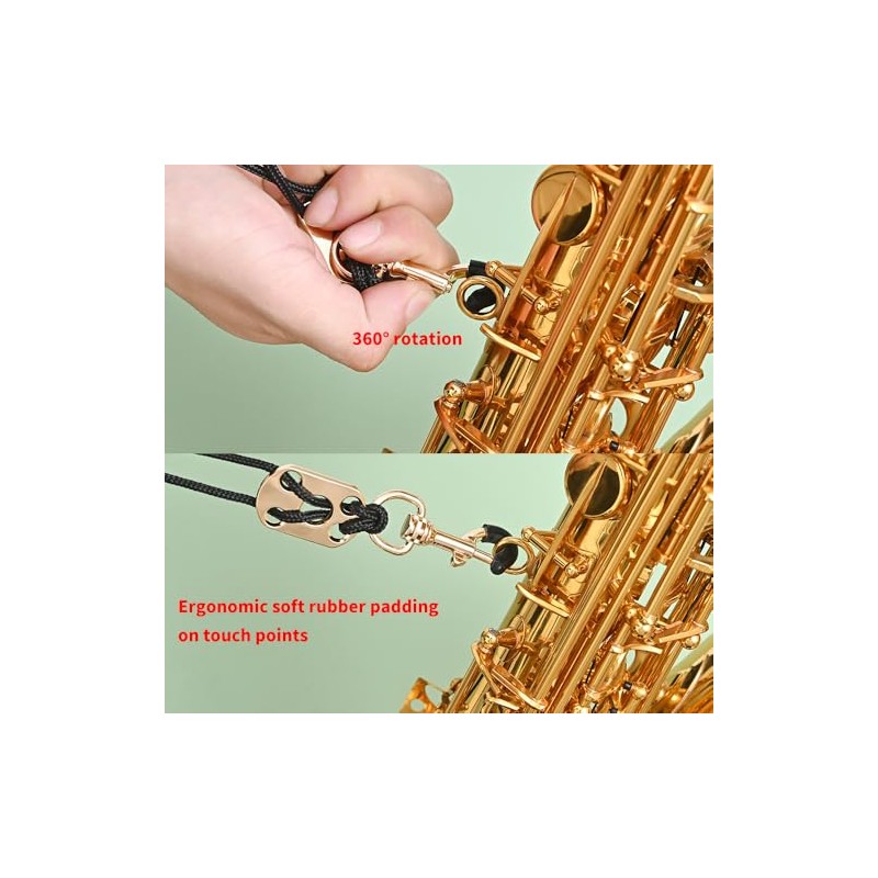 Correa ajustable para el cuello de saxofón – piel premium