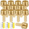 Brass Pipe Adapter, 12 Pieces 8 mm Barb x 1/2