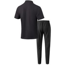 Veriliss Men's Tracksuits Outfits Set 2 Piece Shorts Sleeve Jogging Suits Warm Up Sweatsuits Sweat Track Suits Sets(Black,L)
