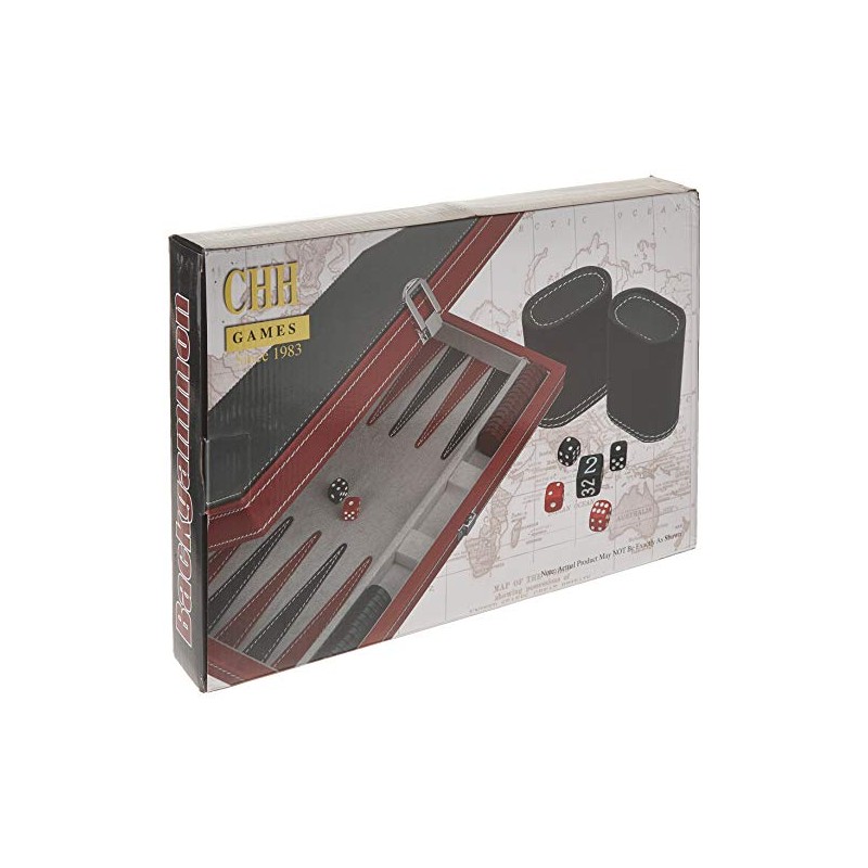 CHH 15" Black/Red Backgammon Set