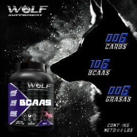 Aminoácidos Bcaas Pre Entreno 1 Kg Wolf 100 Servicios                                                                                                 