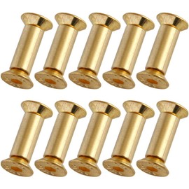 TEAMWILL 10PC Brass Knife Handle Pin Rivets Knife Fasteting Screws Lock Flat Hex Head US